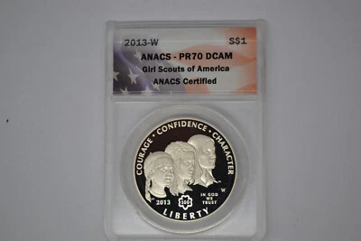 2013-W Girl Scouts of America $1- ANACS PR70 CAM  Gorgeous! - Image 1 of 4