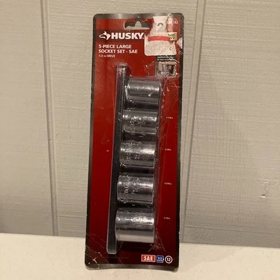 HUSKY 5-Piece LARGE Socket Set - SAE  1/2 in DRIVE #1000029782  Open Box - Image 1 of 4
