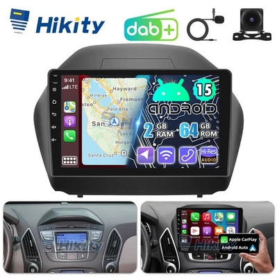 DAB+ Apple Carplay Autoradio Für Hyundai ix35 2009-2015 GPS NAVI RDS Android 15 - Bild 1 von 4