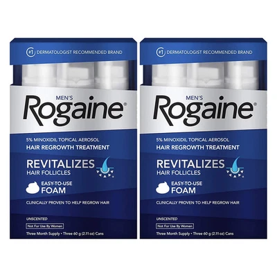 2 Espuma de rebrote Rogaine para hombre 5 % sin perfume 6 meses de suministro caducidad 8/26 IMPERFECT BX Foto 1 de 2