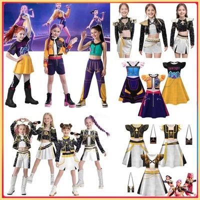 KPop Demon Hunters Cosplay Rumi Mira Zoey Costume Fancy Dress Outfits Kids Girls