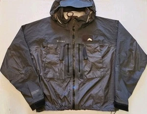 Simms Gore-tex Wading Jacket XXL Gunmetal Gray Hooded Zip - Picture 1 of 8