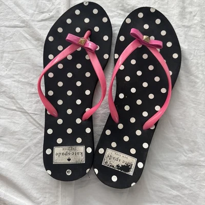 Chanclas Kate Spade NY a lunares, lazo rosa, talla 7, 1078 Foto 1 de 4