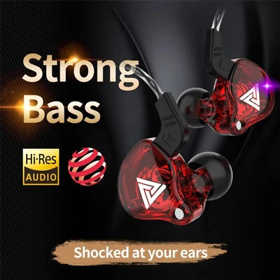 QKZ AK6 Hi-Res In-Ear-Kopfhörer Ohrhörer 105dB mit HD Mikrofon Bass Boost Rot - Bild 1 von 4