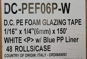 Double Coated Window Glazing Tape, DC-PEF06P, Width 1/16” x Thick 1/4" x 150’... - Picture 1 of 12