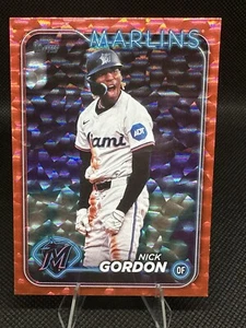 Nick Gordon 2024 Topps Update RED CRACKLE FOILBOARD 135/199 Miami Marlins - Picture 1 of 2
