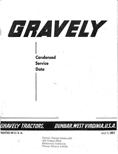 Gravely Model L 2 Wheel Tractor Dealer Service Shop Manual & Parts Catalog  - Picture 1 of 10