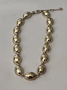 Ann Taylor Gold Tone Faceted Dome Links 17” Choker Necklace - Picture 1 of 8