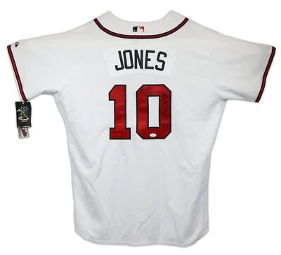 Chipper Jones Signed Authentic Atlanta Braves Majestic Jersey JSA COA - Image 1 of 4