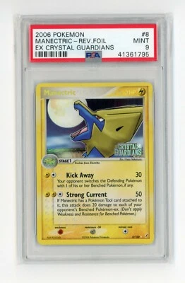 Manectric 8/100 EX Crystal Guardians Reverse Holo Foil Pokemon - PSA 9 MINT! - Image 1 of 2