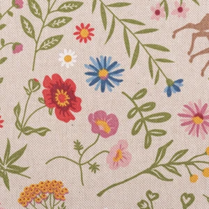 Dekostoff Halbpanama Leinenlook Floral Animal Garden natur bunt 1,4m - Bild 1 von 6
