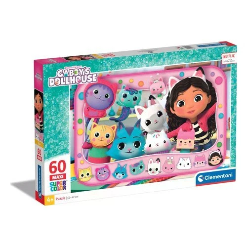 Clementoni Puzzle 60 pz Maxi Super Color 4-6a (62x42cm) GABBY'S DOLLHOUSE 26598 - Immagine 1 di 1