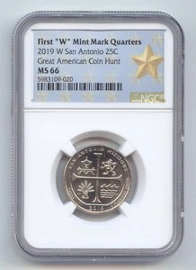 2019-W West Point ATB Washington Quarter, Texas, San Antonio, NGC MS-66 - Imagen 1 de 2