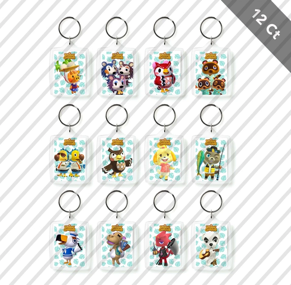 12 Animal Crossing New Horizons Characters Keychain Birthday Party Favor Gifts  Foto 1 de 1