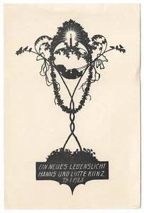 ERNST HEINEMANN: Geburtsanzeige für Hanns und Lotte Kunz, 24.01.1925 - Bild 1 von 1