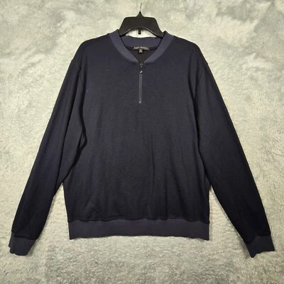 Suéter Robert Barakett Para Hombre XL Azul Marino Cuello Redondo 1/4 Cremallera Foto 1 de 4