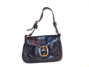 Vintage Coach Bleeker Legacy Tattersall Flap Schultertasche schwarz 11427 KOSTENLOSER VERSAND - Bild 1 von 8