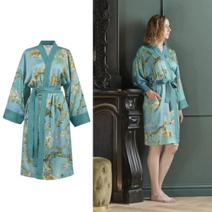 Vestido de baño Van Gogh con flor de almendra azul kimono de casa de cama - Imagen 1 de 7