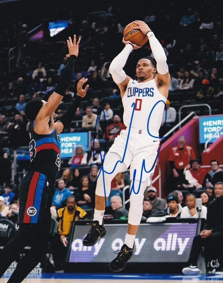 FOTO 8X10 FIRMADA CON AUTÓGRAFO DE RUSSELL WESTBROOK LOS ANGELES CLIPPERS Foto 1 de 1