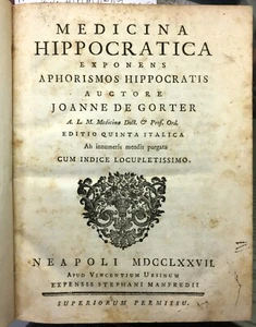 (Medicina) J. De Gorter- MEDICINA HIPPOCRATICA -EXPONENS APHORISMOS HIPPOCRATIS - Imagen 1 de 2