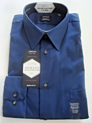 Camisa de vestir para hombre Arrow azul persa talla grande 16-16 1/2 32-33 NUEVA Foto 1 de 2