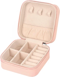 Travel Jewelry Case Small Jewelry Box Jewelry Organizer Storage Case Portable PU - Picture 1 of 7