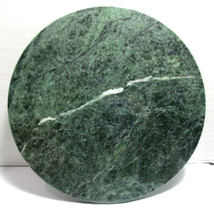 Marble Trivet/Cheeseboard Serving Board - 8" Round Green Jade - Footed - Picture 1 of 7