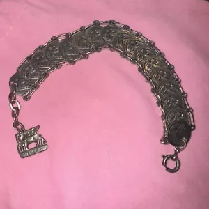 Vintage 1950s Rome Roman Venezia Antique Silver Faux Coin Tourist Bracelet - Picture 1 of 7