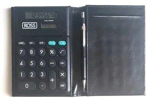 Calculadora de escritorio Ross Dual Power solar/batería, 8 dígitos con lápiz mecánico, soporte - Imagen 1 de 10