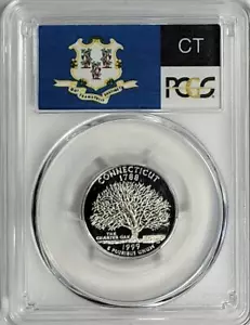 1999 - S Silver Washington Quarter - Connecticut - PCGS PR70DCAM - Flag Series - Picture 1 of 2