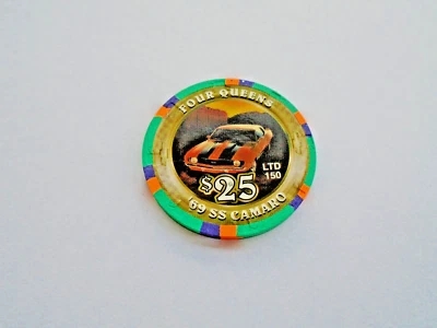 CUATRO REINAS CASINO LAS VEGAS CASINO CHIP 69 CAMARO SIN CIRCULAR $25 Foto 1 de 2