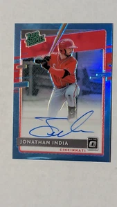Jonathan India 2020 Donruss Optic Rated Prospect Blue Prizm Autograph /35 Royals - Bild 1 von 4
