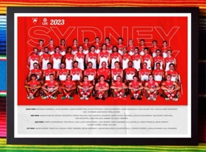 Framed 2023 SYDNEY SWANS AFL Poster - 84cm x 59.5cm x 3cm - Picture 1 of 4