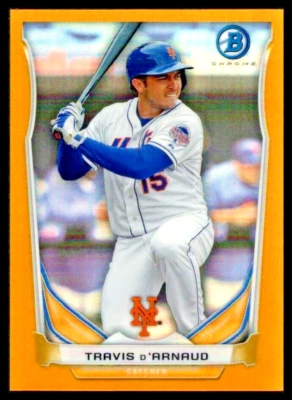 2014 Bowman Chrome Mini Gold Refractors #BMNYM2 Travis d'Arnaud New York Mets/25 - Image 1 of 2