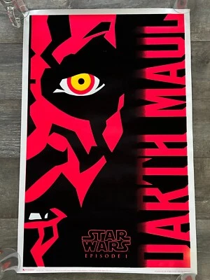 Póster de colección DARTH MAUL Flocked Blacklight Star Wars Episodio Uno 1999 Sith Foto 1 de 4