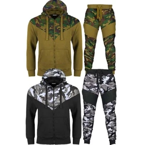 kids Camouflage Tracksuit 2 piece top bottoms kids girls jogging suits 7-13 year - Picture 1 of 3