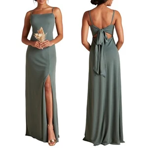 Birdy Grey Benny Dress Size Medium Green Sea Glass Crepe Bridesmaid Prom FLAWED - Picture 1 of 12