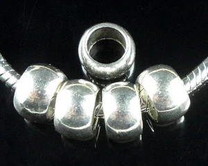 40pcs Tibetan Silver Smooth Barrel Charm Beads Fit Bracelet ZY173 - Picture 1 of 2