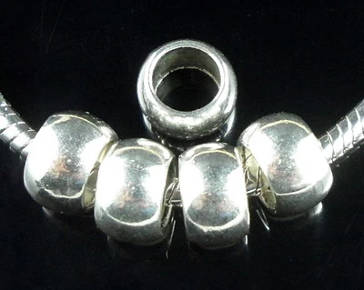 40 peças pulseira de berloque de prata tibetana barril liso ajuste miçangas ZY173 - Imagem 1 de 2