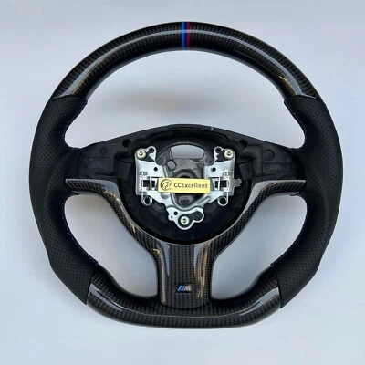 For 1998-2005 BMW E46 3 series M3 M5 E39 Carbon Fiber Steering Wheel Sport Shape - Image 1 of 4