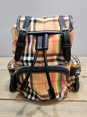 Burberry Vintage Rainbow Check Small Rucksack Backpack Antique Yellow - Image 1 of 4