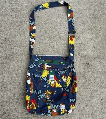 Винтажная сумка через плечо Liberty Total Co. HEE HAW сумочка 70-е синяя джинсовая ткань - Изображение 1 из 4