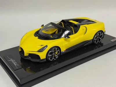 1/18 MR Collection Bugatti W16 Mistral in Yellow on Carbon Fiber base BUG015B - Image 1 of 4