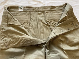 Pantalones Cortos Caqui Genuinos Vintage FRANCÉS MILITARES Algodón Sarga M1952 FR 47 EE. UU. Talla 38 - Imagen 1 de 16