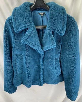 Chaqueta Sherpa Simply Vera Wang XL Azul Recortada Para Mujer Nueva Con Etiquetas Foto 1 de 4