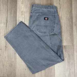 Dickies Carpenter Pants Mens 38x30 Gray Canvas Work Wear Grunge Y2K - Picture 1 of 17