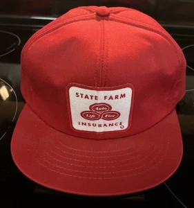 Vtg State Farm Insurance Trucker Hat White Red Patch Mesh Snapback Cap Clean - Picture 1 of 3