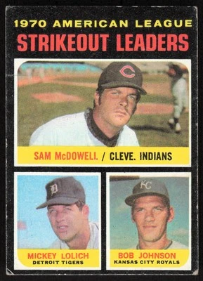 1971 Topps #71 1970 American League Strikeout Leaders (Mickey Lolich) (JB4) - Image 1 of 2