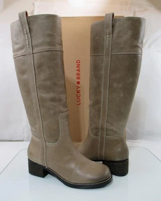 Botas de montar Lucky Brand Hybiscus talla 8,5 hasta la rodilla gris nube plateada Foto 1 de 4