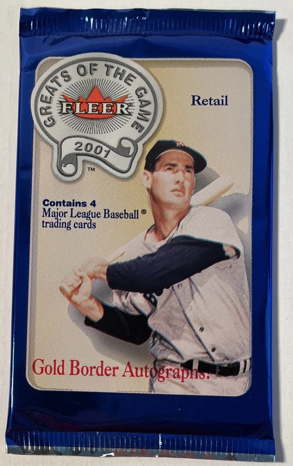2001 Fleer Greats of the Game Baseball 1 Pack, 4 cards per pack, Autographs,(B7) - Image 1 of 2
